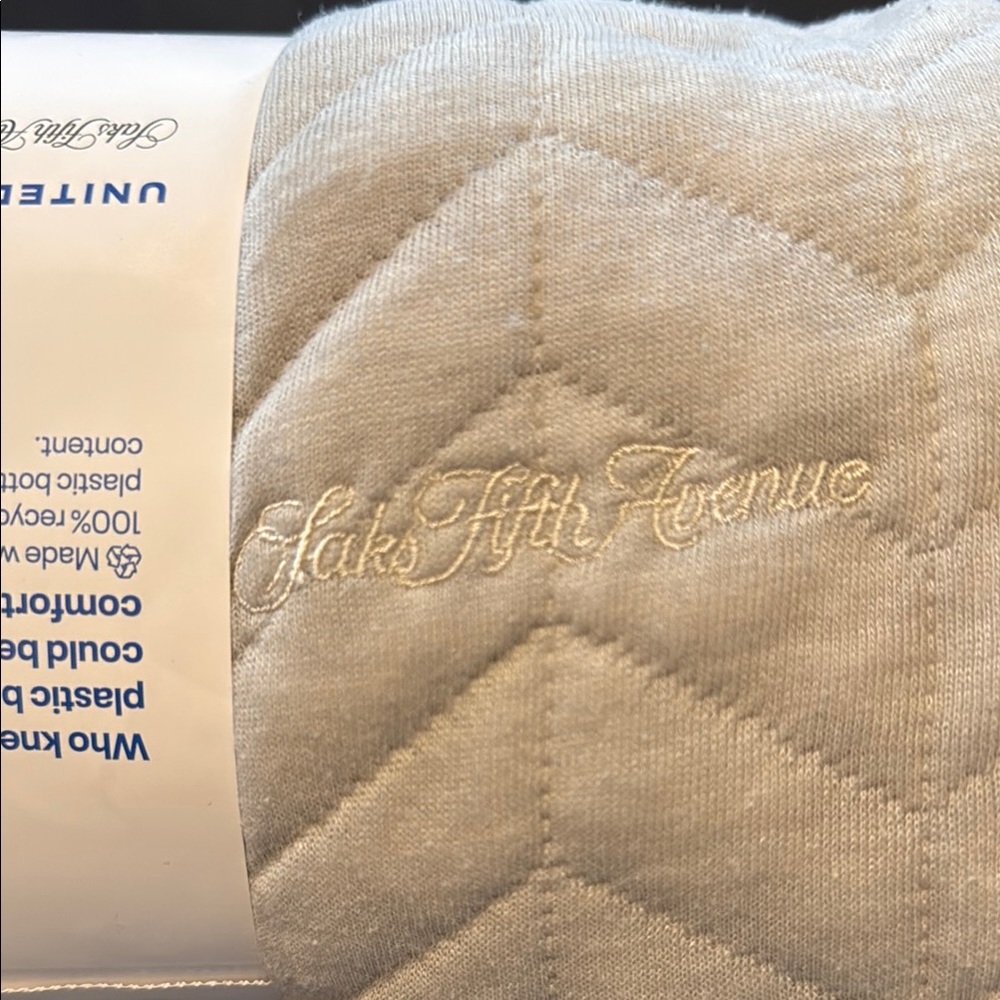 Saks Fifth Avenue Gray Chevron Quilted Blanket